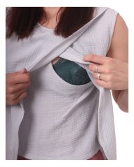 Nursing muslin top Maja, grey