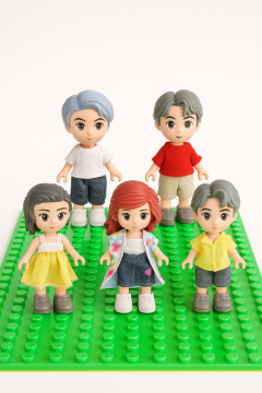 Podložky na kostky a figurky ke stavebnici pro děti