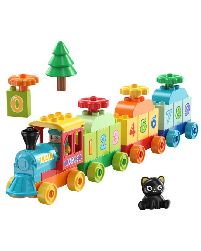 Large building blocks train with numbers, 56 pieces, age 3+