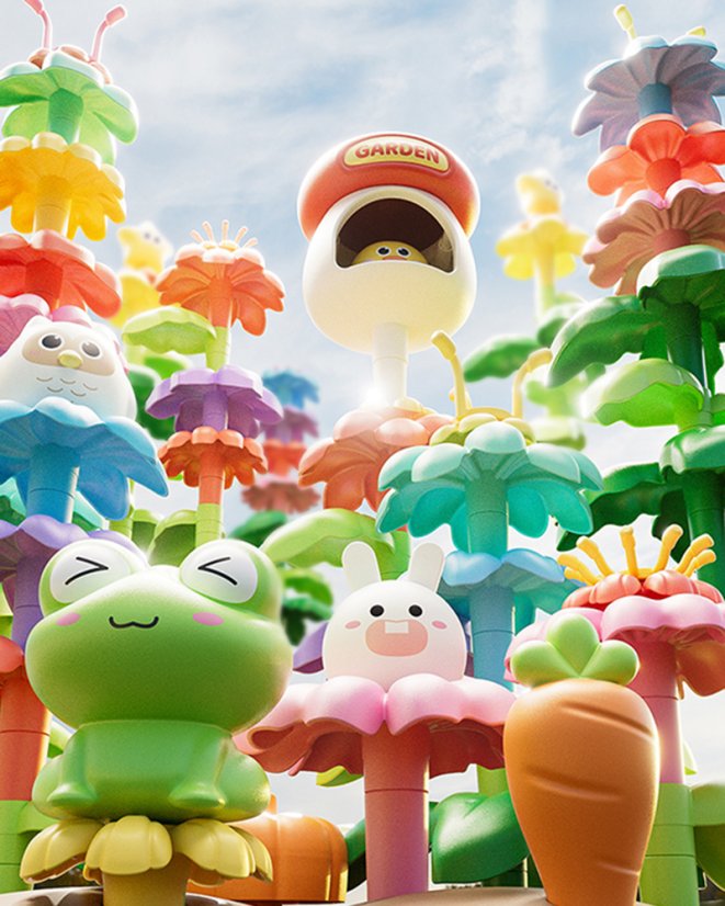 Stavebnica kvetinová záhradka so zvieratkami, 95 dielikov, pre deti od 3 rokov