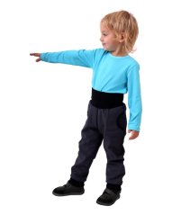 Detské softshellové nohavice s reguláciou pása, antracitové