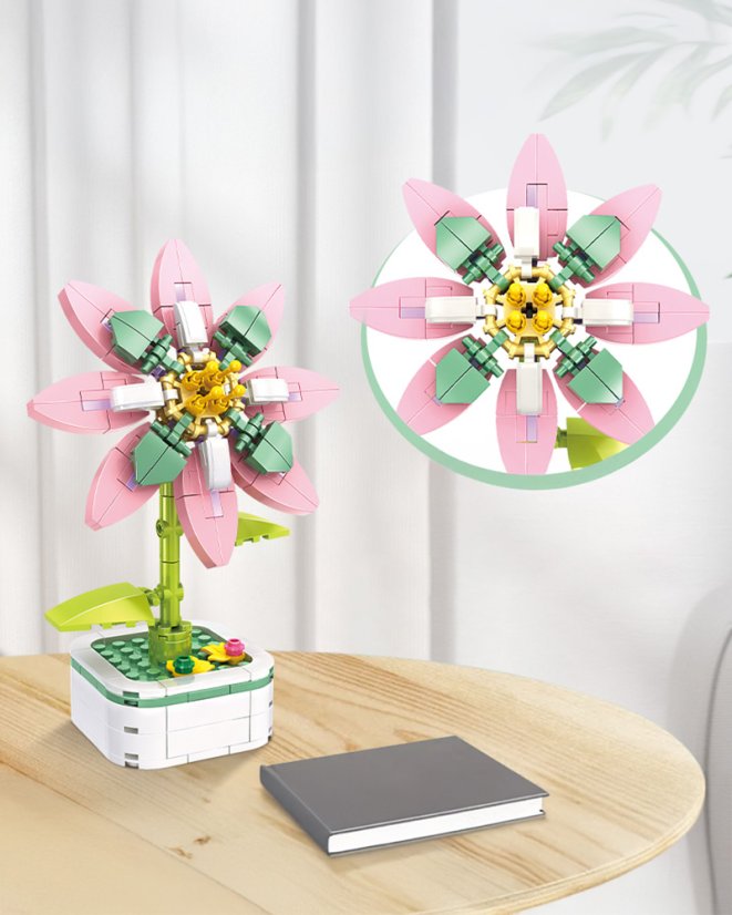Clematis Klemmbaustein-Set (172 Teile) – Blume zum Bauen mit Standfuß