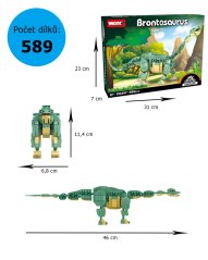 Stavebnice dinosaurus Brontosaurus (46 cm dlouhý) s pohyblivými prvky, 589 dílků