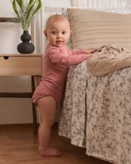 Dětské body s dlouhým rukávem, starorůžové