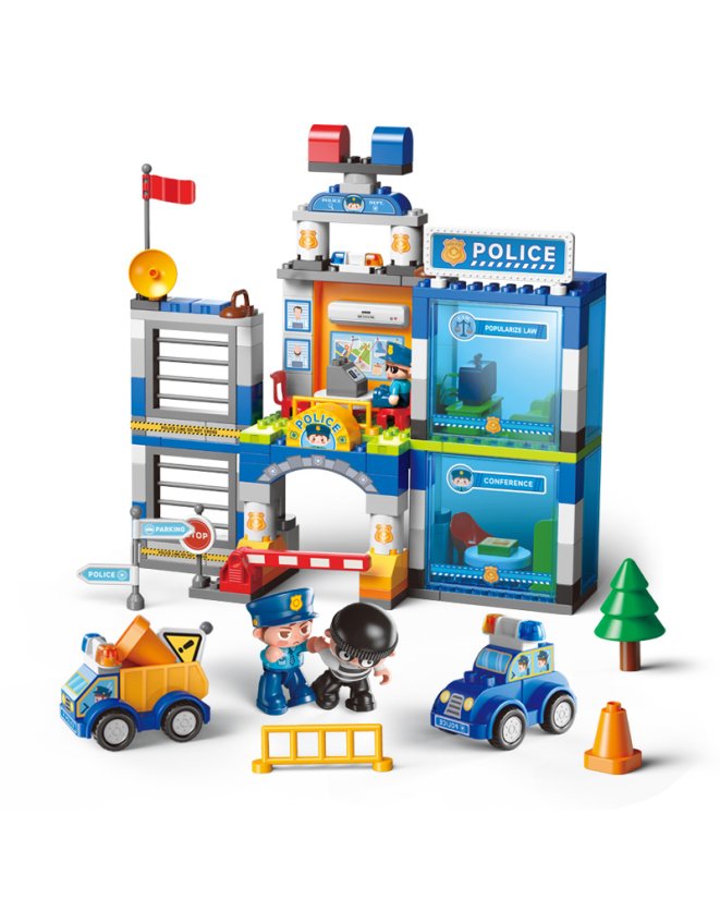 Stavebnice velká policejní stanice, 175 dílků, pro děti od 3 let
