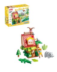 Stavebnice domeček na stromě se zvířátky, 76 dílků, pro děti od 3 let