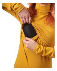 Breast-feeding roll-colar T-shirt Katerina, mustard