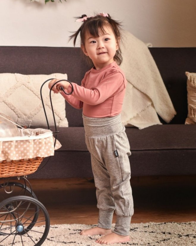 Baggy pants for kids, grey melange