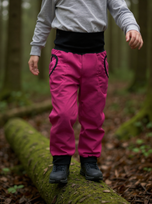 Kids softshell trousers (autumn/winter), fuchsia