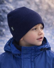 Dětská zimní čepice, fleece – tmavě modrá