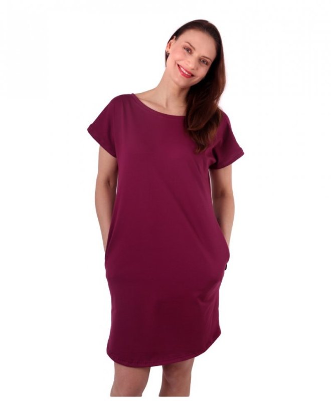 Ladies' pocket dress Olivia, loose fit, cyclamen