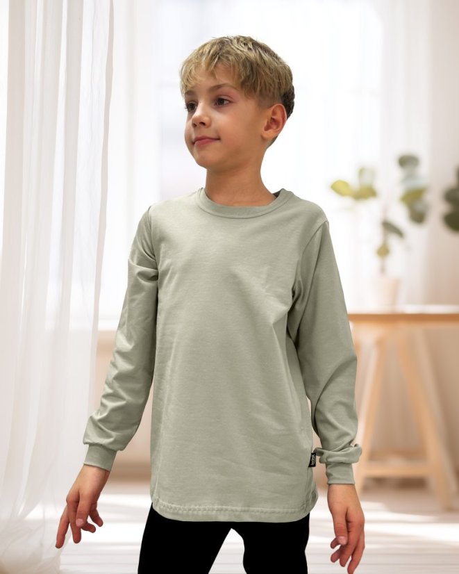 Dětské tričko, dlouhý rukáv, olivové