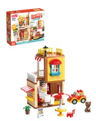 Large building blocks Restaurant with delivery car, 115 pieces, for kids age 3+