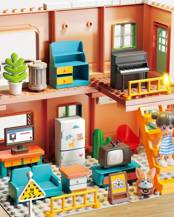 Stavebnice rodinný dům s figurkou, 152 dílků, pro děti od 3 let