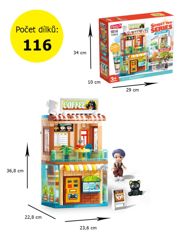 Stavebnice kavárna, 116 dílků, pro děti od 3 let