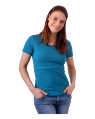 Still-T-Shirt Catherine, kurzarm, dunkel-türkis