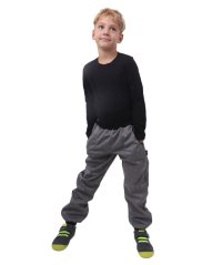 Kinder Softshellhose mit Fleece – graumeliert