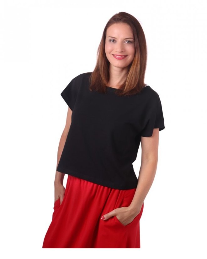 Crop top tričko Edita, černé - Velikost: XS/S