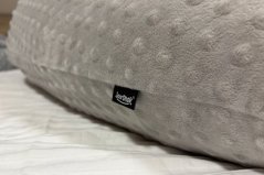 Large MINKY nursing and pregnancy pillow with adjustable filling, grey