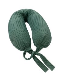 Large MINKY nursing and pregnancy pillow with adjustable filling, green
