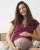 Maternity and breast-feeding pyjamas, short, cyclamen + grey