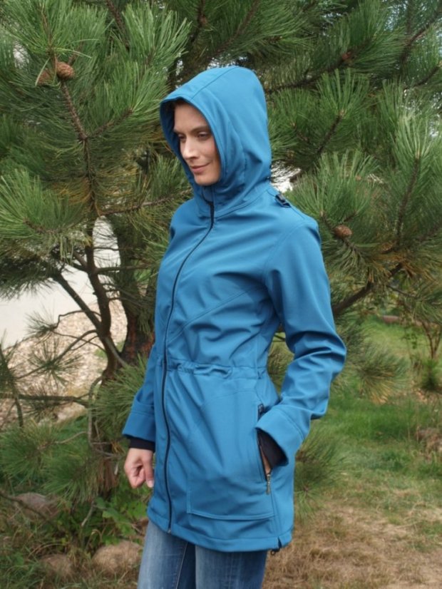 Babywearing softshell jacket Alice (front/back use) + MATERNITY INSERT, PETROLEUM - Size: M/L