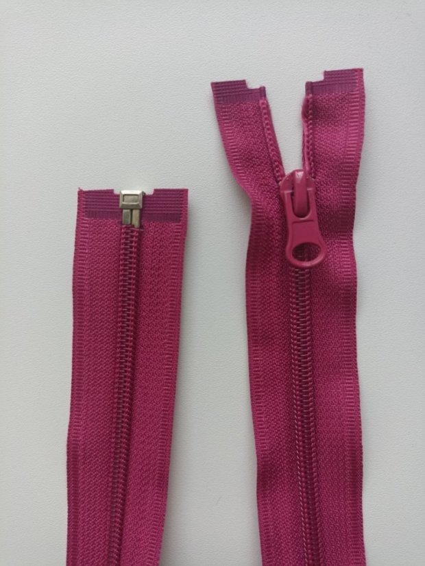 Zips špirálový 6mm, tmavo ružový, RÔZNE DĹŽKY