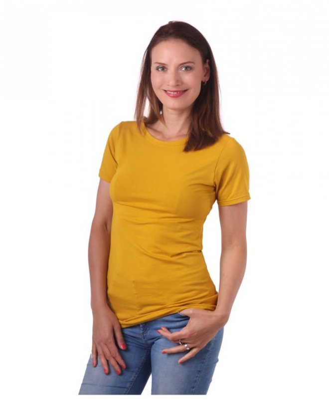 Damen T-Shirt Natalia, Kurzarm, Senffarbe