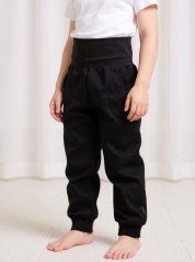 Children’s softshell pants with fleece – black