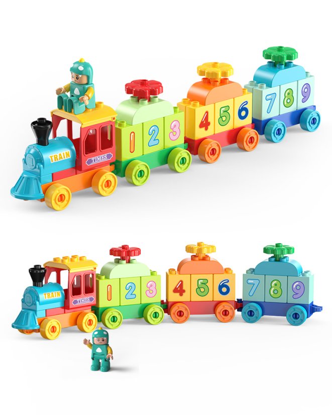 Large building blocks train with numbers, 56 pieces, age 3+