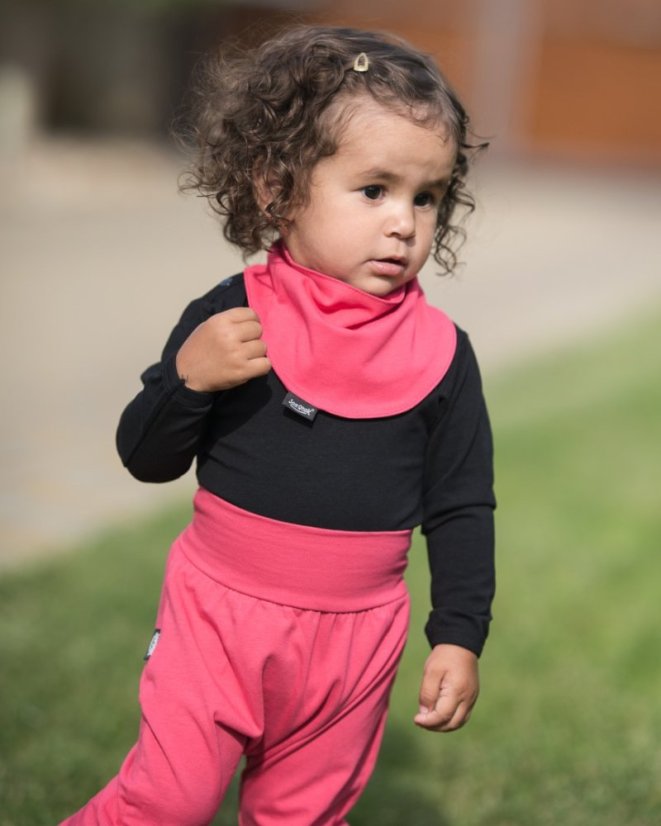 Baby cotton dribble bib, salmon pink