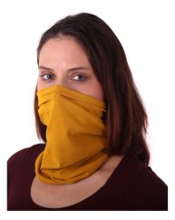 Multifunctional scarf, mustard, for adults