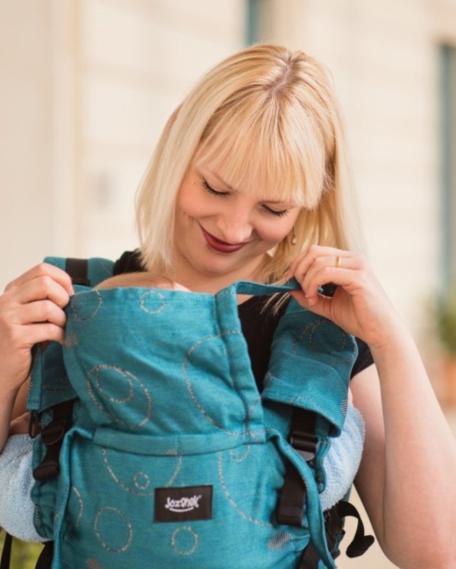 Ergonomische Babytrage für Neugeborene – türkis