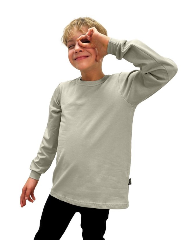 Dětské tričko, dlouhý rukáv, olivové