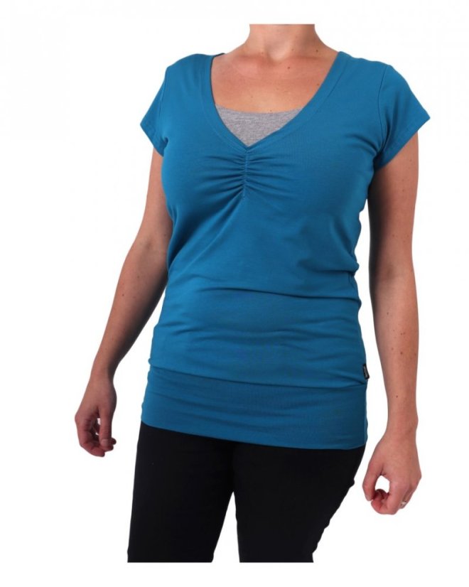 Breast-feeding T-shirt Lea, short sleeves, dark turquoise