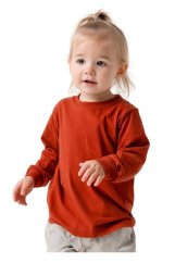 Dětské tričko, dlouhý rukáv, skořicové