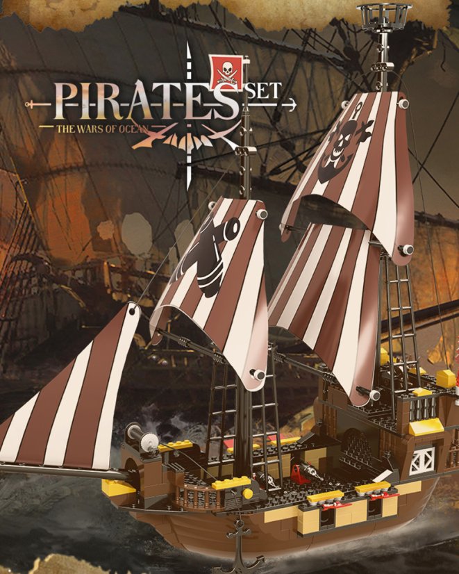 Pirátská stavebnice loď pro děti od 6 let – 509 dílků