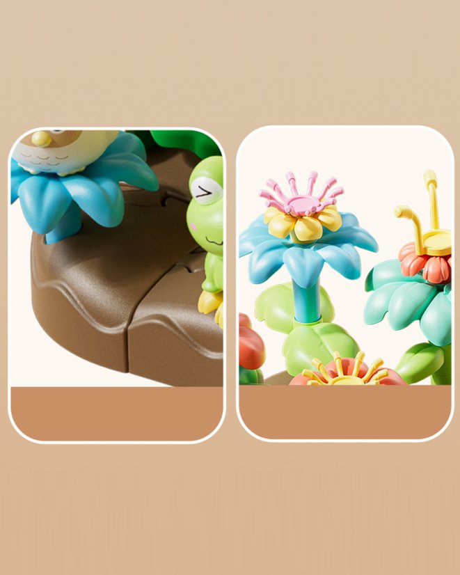 Stavebnica kvetinová záhradka so zvieratkami, 95 dielikov, pre deti od 3 rokov