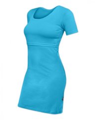 Breast-feeding dress Elena, short sleeves, turquoise