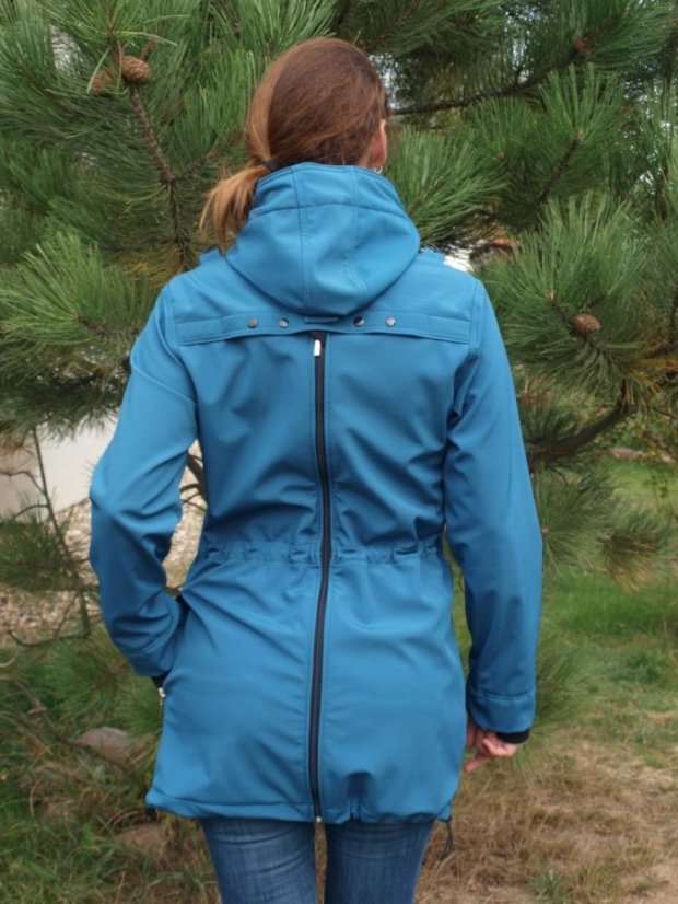 Babywearing softshell jacket Alice (front/back use) + MATERNITY INSERT, PETROLEUM - Size: M/L