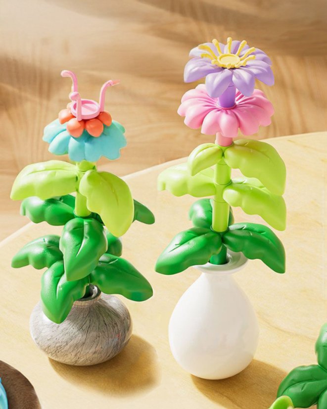 Stavebnica kvetinová záhradka so zvieratkami, 95 dielikov, pre deti od 3 rokov