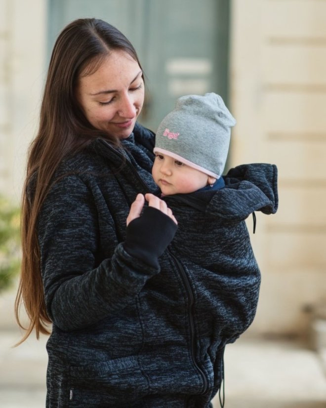 Nosící svetr (přední nošení) Elsa, černý, M + TĚHOTENSKÁ VSADKA