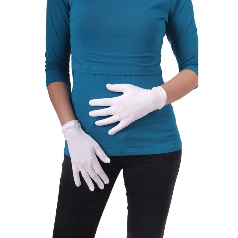 Women’s cotton gloves for sensitive skin and atopic eczema – white