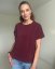 Kojicí tričko se zipem Kira, oversized – bordo