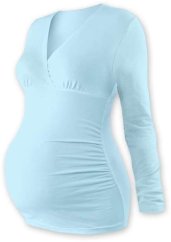 Těhotenská tunika Barbora, dlouhý rukáv, světle modrá