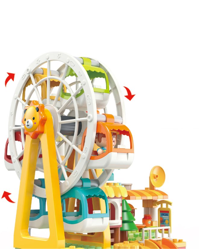Große Bausteine Freizeitpark mit Riesenrad und Zug, 235 Teile, ab 3 Jahren