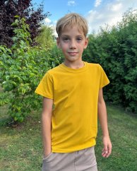 Dětské tričko, krátký rukáv, hořčicové