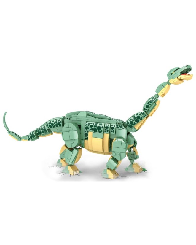 Stavebnice dinosaurus Brontosaurus (46 cm dlouhý) s pohyblivými prvky, 589 dílků