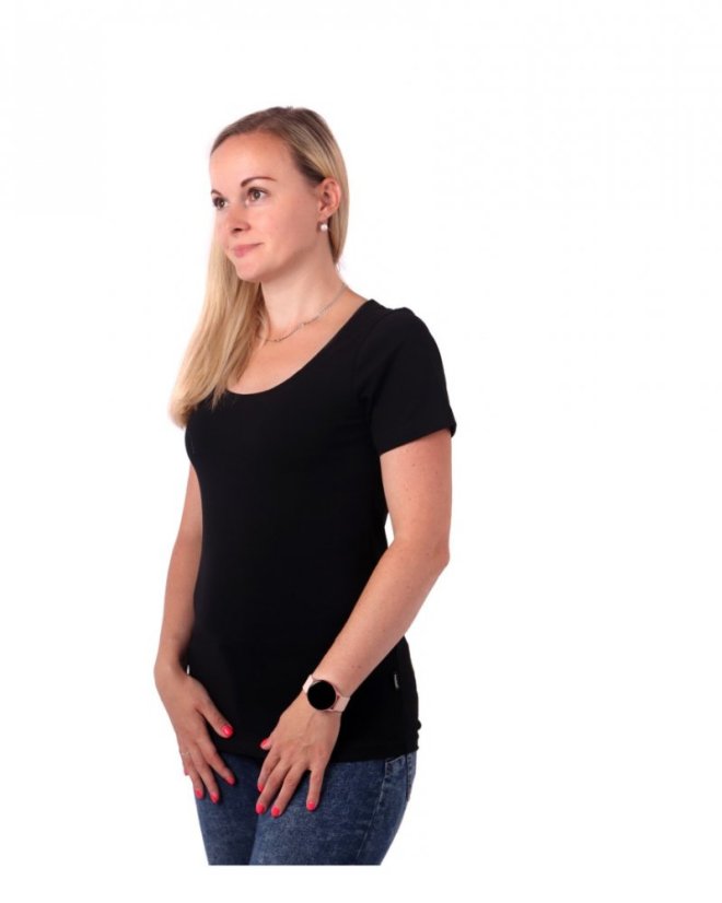 Dámske tričko Brigita, krátky rukáv, čierna - Veľkosť: S/M
