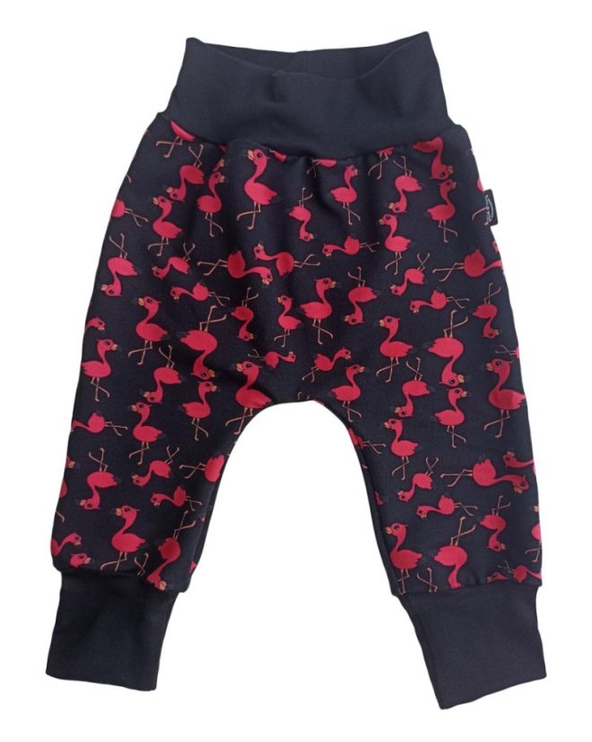 Baggy children's sweatpants, flamingos - Size: 68